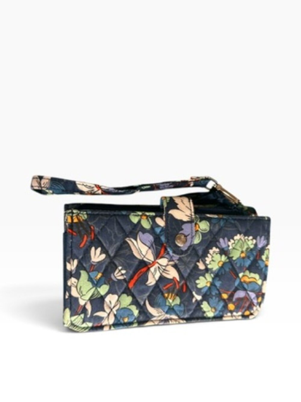Simply Vera Vera Wang Navy Floral Quilted RFID Wristlet Wallet
